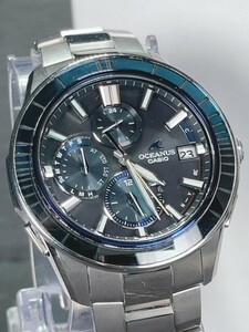 世界限定1500本 美品 江戸切子 サファイアガラスベゼル CASIO カシオ OCEANUS オシアナス マンタ OCW-S4000C-1AJF 腕時計 ソーラー電波