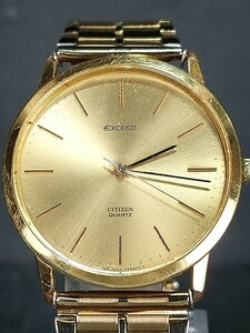 CITIZEN シチズン EXCEED エクシード 4-796365 アナログ クォーツ 腕時計 3針 ゴールド シンプルデザイン メタルベルト ステンレススチール