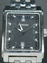 WENGER ウェンガー 7512X メンズ アナログ 腕時計 3針 ブラック文字盤 デイトカレンダー メタルベルト ステンレススチール 動作確認済み_画像1