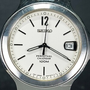 SEIKO セイコー PERPETUAL パーペチュアル SLL163P2 メンズ アナログ 腕時計 ホワイト文字盤 デイトカレンダー メタルベルト ステンレスの画像1