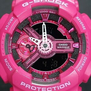 美品 CASIO カシオ G-SHOCK ジーショック GMA-S110MP-4A3 デジアナ 腕時計 ピンクマゼンタ ステンレス ラバーベルト 新品電池交換済みの画像1