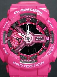 美品 CASIO カシオ G-SHOCK ジーショック GMA-S110MP-4A3 デジアナ 腕時計 ピンクマゼンタ ステンレス ラバーベルト 新品電池交換済み