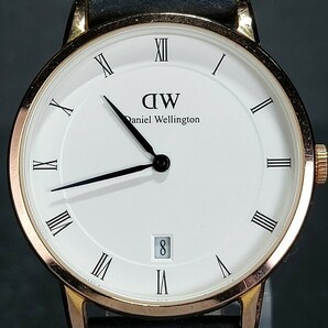 DW DanielWellington ダニエルウェリントン B34R1 アナログ クォーツ 腕時計 ホワイト文字盤 デイトカレンダー レザーベルト 電池交換済みの画像1