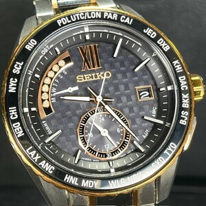 限定 SEIKO BRIGHTZ セイコー ブライツ SAGA174 ソーラー電波 腕時計 ブラック アナログ メンズ セラミック エグゼクティブライン デイト