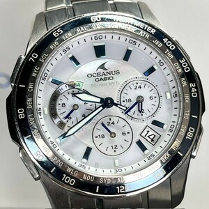 CASIO OCEANUS カシオ オシアナス マンタ Manta OCW-S1200P-7AJF 電波ソーラー 腕時計 チタン アナログ タキメーター ホワイト カレンダー