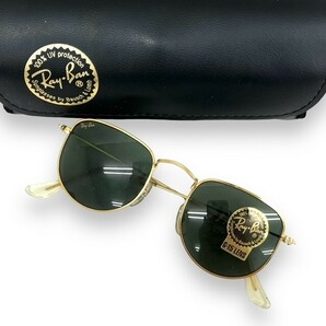 未使用 Ray-Ban レイバン サングラス 眼鏡 小物 アイウェア ファッション ブランド グリーン W0978 ケース付 フラットトップ ボシュロムの画像1