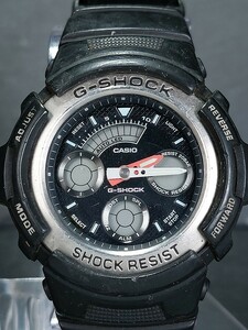 CASIO カシオ G-SHOCK ジーショック AW-590-1A メンズ アナデジ 多機能 腕時計 ブラック ラバーベルト ステンレススチール かっこいい