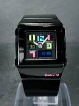 超美品 CASIO カシオ Baby-G ベビージー BGA-200PD-1B デジアナ 腕時計 スクエア文字盤 ブラック ラバーベルト ステンレス 動作確認済み_画像2