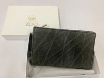 ZOO 象革製 二つ折り財布 ZMW-020 箱、袋付き 美品 150/858D_画像1