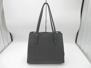 CHARLES & KEITH フェイクレザー 無地 トート バッグ /グレー ■■◎ ☆ ebb5 レディース