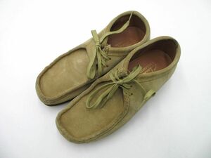 美品 clarks クラークス キャメル ワラビー WALLABEES 11826 モカシン シューズ size26.5/キャメル ■■◎ ☆ ebb5 メンズ