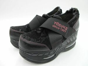 YOSUKE ヨースケ 厚底スニーカー ローカット スニーカー size23.5/黒 ■■ ☆ eca4 レディース