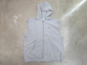 美品 NIKE ナイキ 607439510265 ジップアップ ノースリーブ パーカー sizeL/グレー ■◇