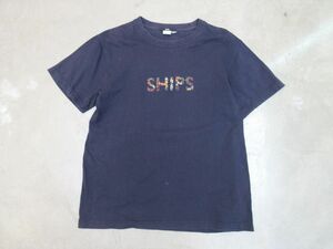 SHIPS シップス 半袖 Tシャツ sizeM/紺 ■◆