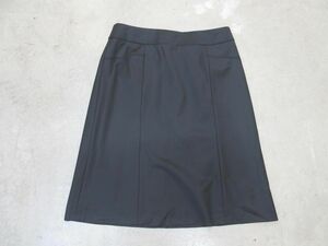 ゆうパケットOK 美品 23区 無地 ミディ丈 スカート size40/黒 ■◇