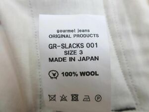 GOURMET Jeans グルメジーンズ スラックス パンツ size3/茶 ■◇