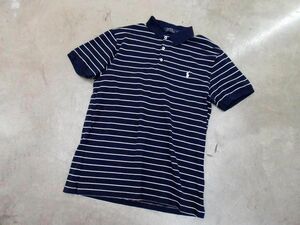 ゆうパケットOK 美品 POLO RALPH LAUREN ポロ ラルフローレン ボーダー 半袖 ポロシャツ sizeL/紺 ■◇