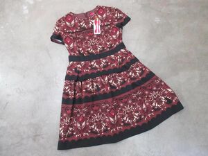 ■DOLLY GIRL BY ANNASUI ドーリーガールバイアナスイ 685-5 OP ASGA 0954 半袖 ミニ ワンピース size3/えんじ ■◆