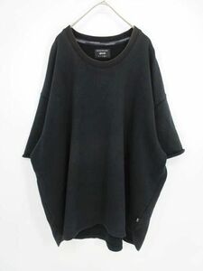 glamb グラム オーバーサイズ 半袖 綿麻 無地 ワイド幅 カットソー size3/黒 ■◆ ☆ ebb6 メンズ