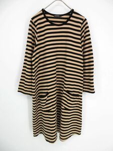 marimekko マリメッコ ロング Tシャツ sizeS/黒ｘベージュ ◇■ｋ ☆ ebb5 レディース