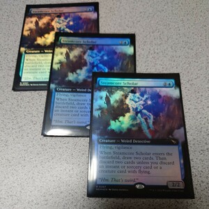 MTG MKM 蒸気核の学者 英語foil 三枚セット 拡張アート カルロフ邸殺人事件 即決