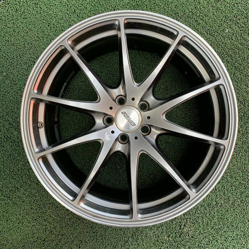 MC665-404 美品 RAYS レイズ VOLK racing VR G25 18インチ 9J +45 5H-100 ハブ65mm 86 BRZ 鍛造 FORGED 軽量ホイール 1本