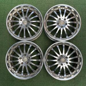 MC663-404 深リム weds(ウェッズ) BELLONA(ベローナ) WAF 18x7.5J +43 PCD114.3 5H アルミホイール 4本 RX-8 ノア ヴォクシー アルファード