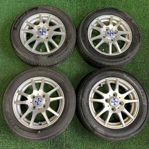 AE519-404 バリ山 ヨコハマ ES32 サマータイヤ 155/65R13 社外ホイール 13X4.00B +42 PCD100 4穴 【４本】ラパン ライフ タント ミラ 等