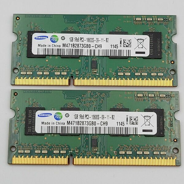 機器)Samsung メモリ 1GB 2枚セット M471B2873GB0-CH9 動作品