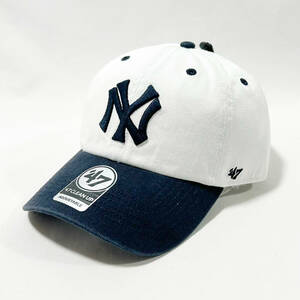 【新品】47 CLEAN UP ニューヨーク ヤンキース ツートン ホワイトｘネイビー NY Yankees White ｘ Navy CAP キャップ 帽子