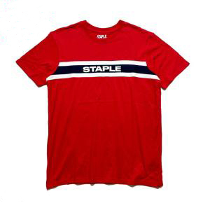 【新品】 ステイプル Tシャツ Lサイス レッド プリント 切り返し 半袖 STAPLE Red T sirts