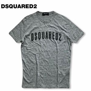 送料無料 美品 DSQUARED2 ディースクエアード ロゴ 半袖 Tシャツ グレー Ｍ イタリア製 2017の画像1