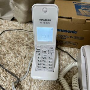 Panasonic パナソニック コードレス電話機 ホワイト 親機 VE-GD27-W 子機 KX-FKD405-W ナンバーディスプレイ 動作品 Ru Ru Ru の画像5
