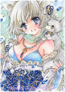 オリジナルイラスト4枚セット◇狐巫女さん A◇A4