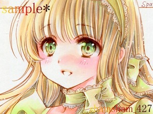 オリジナル手描きイラスト☆誕生花＜8月30日～スパティフィラム～＞☆色紙