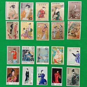 趣味週間/全20 種/美品/ヒンジ無/糊艶良好/1955年から1974年/20年分連続/ビードロ/写楽/まりつき/他/No351 