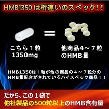 HMB量13万超のハイスペック!!　1粒1350mgにUPした業界トップHMB　100錠 【マイプロテイン2本弱分／ビルドマッスル・メタルマッスル３袋分】_画像3