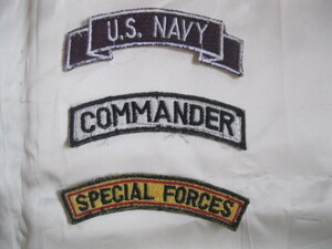 ミリタリーワッペン　３枚　U.S.NAVY ,COMMANDER,SPECIAL FORCES　中古