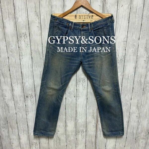 GYPSY&SONS ユーズド加工セルビッチデニム！サスペンダーボタン！雰囲気◎