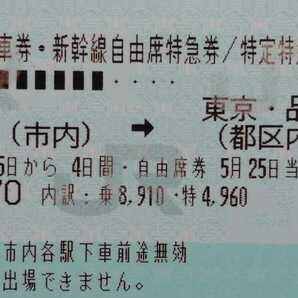 東京発~新大阪着 or 新大阪発~東京着の、自由席特急券と乗車券の画像2