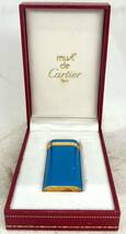 (動作未確認) カルティエ バイカラー ガスライター ライトブルーｘゴールド Cartier 着火未確認 メンズ 箱付き　1円スタート_画像2