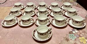 1円~ウェッジウッド WEDGWOOD アンティーク ビンテージ スープカップ コーヒーカップセット 16客セット 中古品 状態良好品