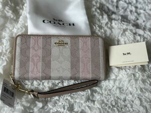 198 新品未使用 COACH コーチ 長財布 シグネチャー ラウンドファスナー アウトレット C8313