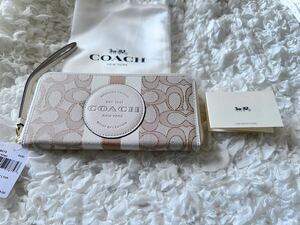 102 新品 COACH コーチ シグネチャー ラウンドファスナー C9073