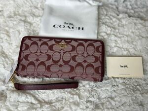 123 新品 COACH コーチ 長財布 シグネチャー ラウンドファスナー CH369