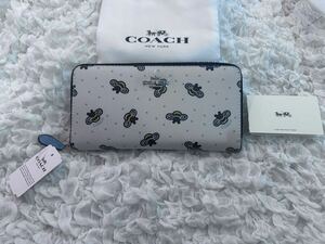 132 新品 COACH コーチ 長財布 蜂柄 ラウンドファスナー F23498