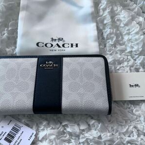 134 新品 COACH コーチ 長財布 シグネチャー ラウンドファスナー F54630の画像1