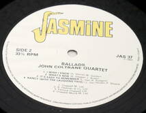 ▲(R605-E13)LP レコード John Coltrane Quartet ジョン・コルトレーン Ballads バラード Jasmine Records JAS 37_画像5