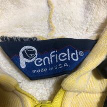 80〜90s USA製 Penfield タオル地 ジップアップ スウェット パーカー 薄い黄色 Lサイズ 古着 ヴィンテージ ペンフィールド_画像2