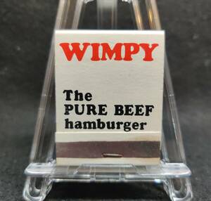 ウインピー WIMPY ハンバーガーチェーン 青山店 東京 1970年代末~80年代前半ころ ブックマッチ / 昭和 レトロ 当時品 整理No:70